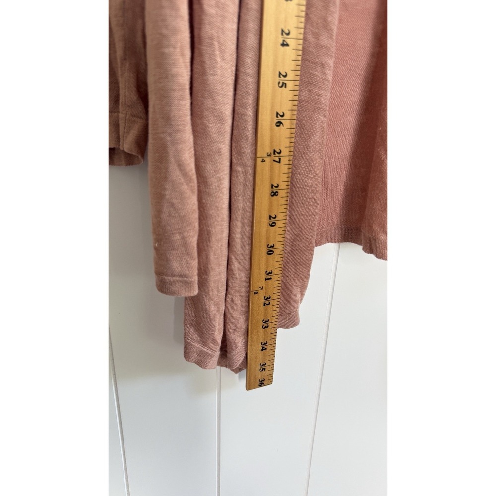 Eileen Fisher Silk Linen Open Front Cardigan Rose Pink Lightweight Drape Size L - Picture 4 of 9